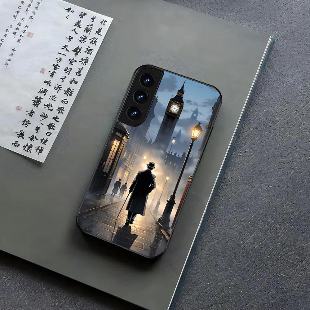 Чехол для телефона Шерлок Холмс Для Samsung S24, S25 22,30,,Note20,Ultra,Lite,Ultra,5G,Plus,FE Черная крышка