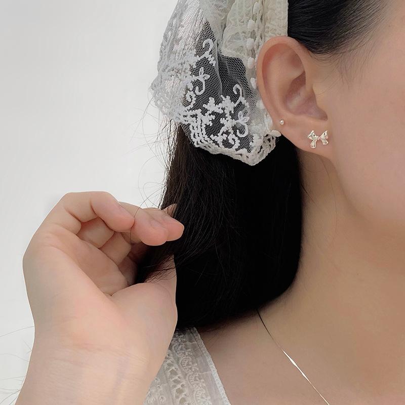 Серьги-бантики Милая маленькая свежая темпераментная девушка Простые модные индивидуальные серьги