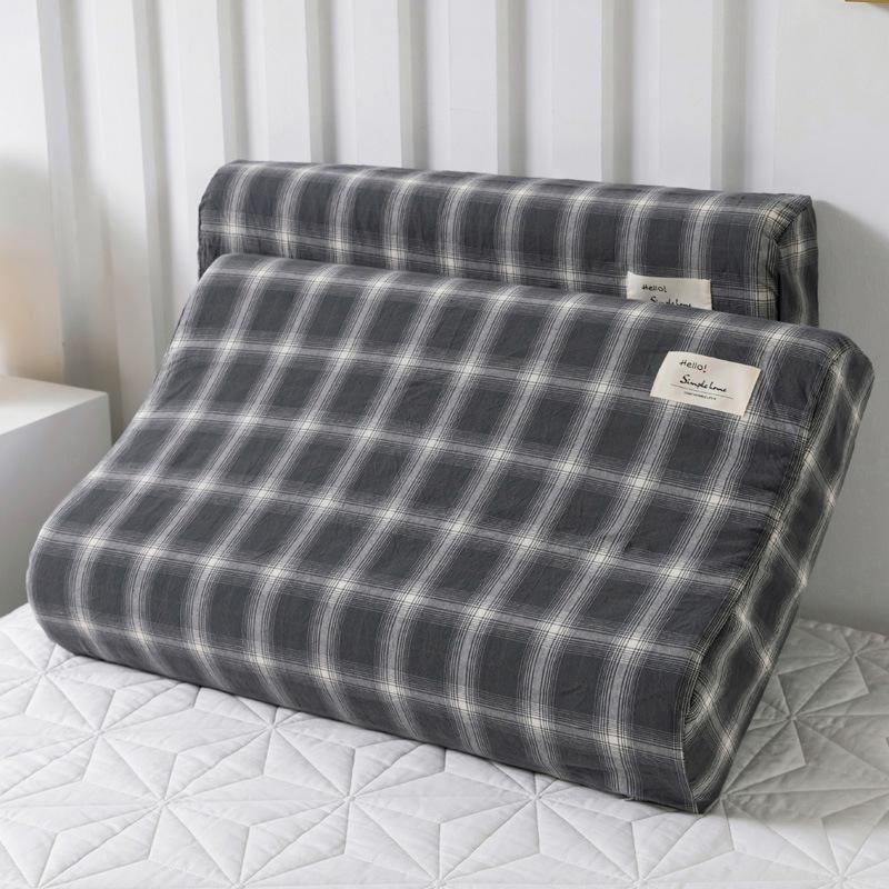 Латексная подушка с эффектом памяти с хлопковой наволочкой для детей, 50x30см, Съемная, Для использования в любое время года, Наволочка 60x40см.