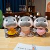 Модная плюшевая игрушка в виде бегемота, мультяшные плюшевые животные, бегемоты, плюшевые игрушки с подвеской в виде рубашки и сумки, мультяшный брелок, подарки