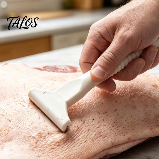 Инструмент для обработки пищевых продуктов Инструмент для удаления щетины свиньи, Скребок с Т-образной ручкой и лезвием из нержавеющей стали, Скребок Т-образной формы для легкого удаления жира с мяса и очистки кухни