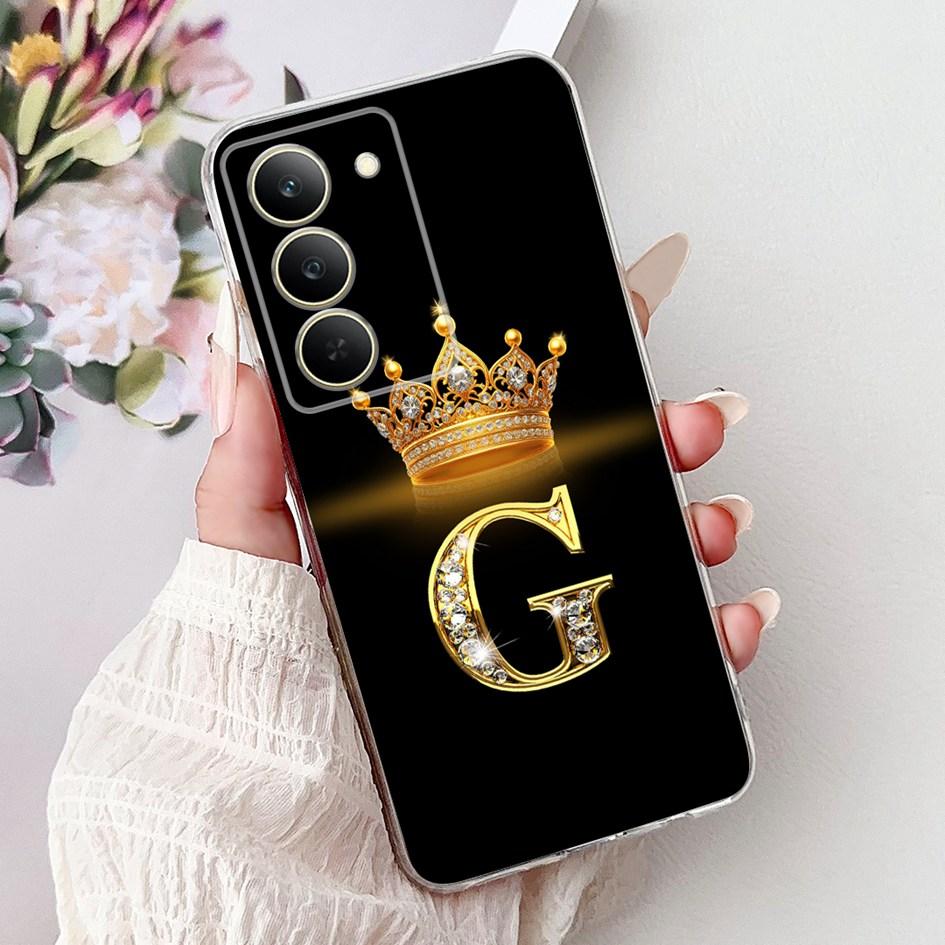 Для Realme 14x 5G Чехол Роскошные Буквы Короны Мягкий Силикон Тонкие Чехлы для Телефона Для OPPO Realme 14x Задняя Крышка на Realme14x Защитный Чехол