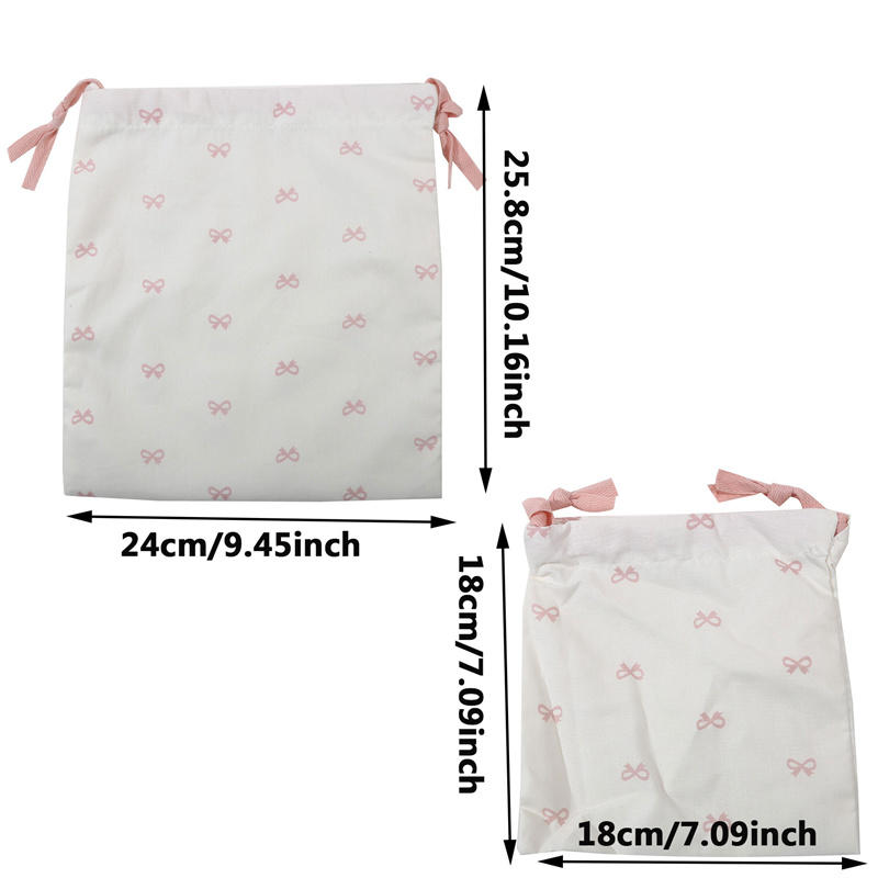Сумка для хранения косметических средств с бантом и завязками для переноски, косметичка, сумка для нижнего белья и одежды, переносная сумка-органайзер