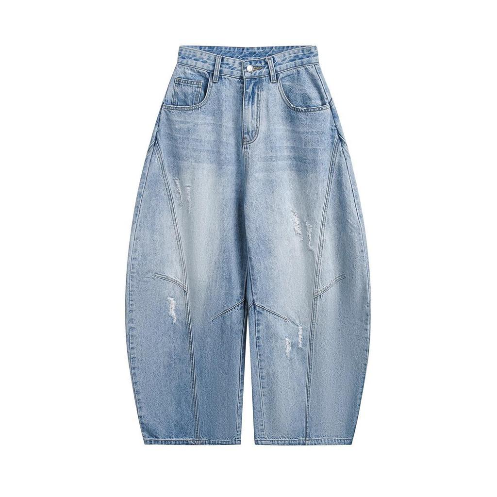 Женские винтажные ретро деконструированные джинсы широкого кроя