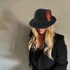 Wild Brim Jazz Hats Имитация шерсти Костюм Кепка для косплея Практичные украшения из перьев Шляпа для улицы