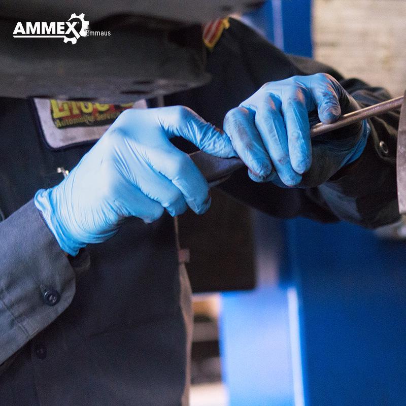 Водонепроницаемые маслостойкие одноразовые нитриловые перчатки AMMEX для дома, уборки, использования с продуктами питания и экспериментов