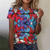 3D Printed Butterfly T-Shirt For Women Colorful Insects Pattern Tees Summer Casual Short Sleeve Round Neck Tops Loose T Shirts