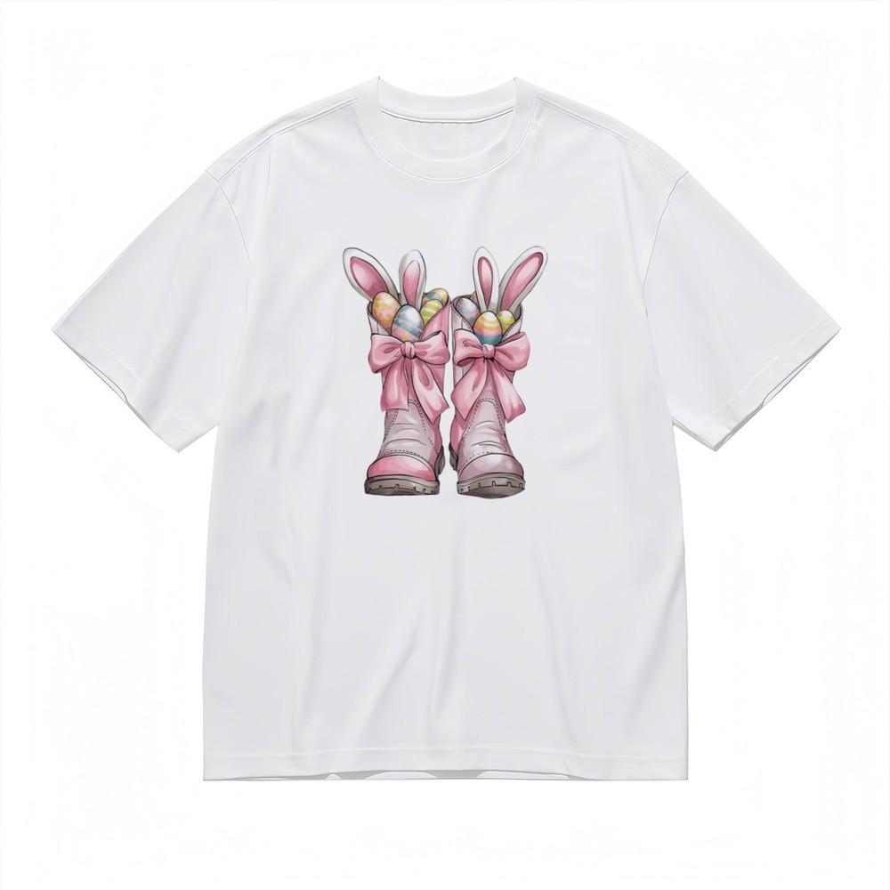 Женская трендовая классическая футболка с розовой лентой и узором к Празднику Весны