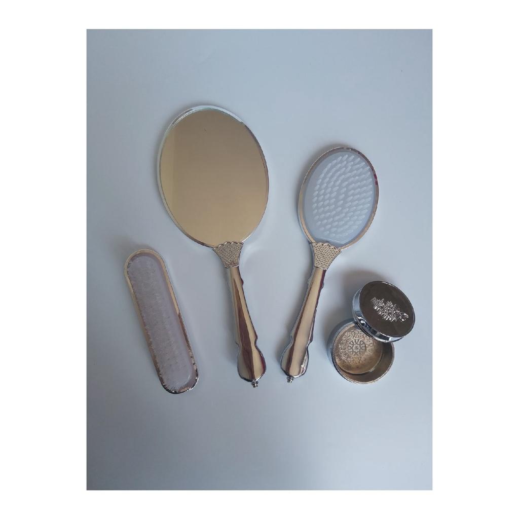 Off-white Bridal Bundle Mirror Comb Set / Dowry Box