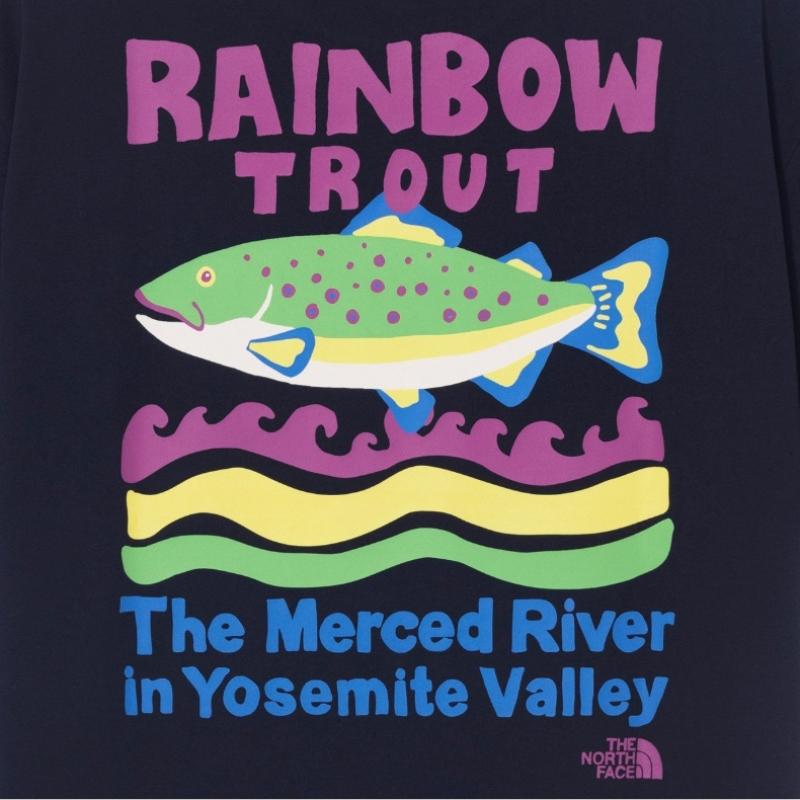 The North Face Nt7ur12l White Label River Mate Короткий рукав Круглый вырез Темно-синий