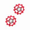 2 шт. алюминиевый 11T ролик заднего переключателя передач для велосипеда(красный)
