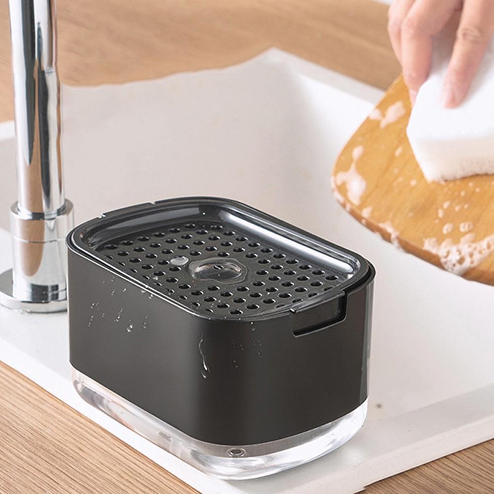 Коробка для кухонного мыла Коробка для дозирования жидкости Коробка для насоса для жидкого мыла с держателем губки