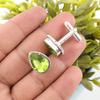 Peridot Gemstone 925 Stamped Silver Handmade Jewelry Pear Shape Cufflinks 0.67" CL-5-1