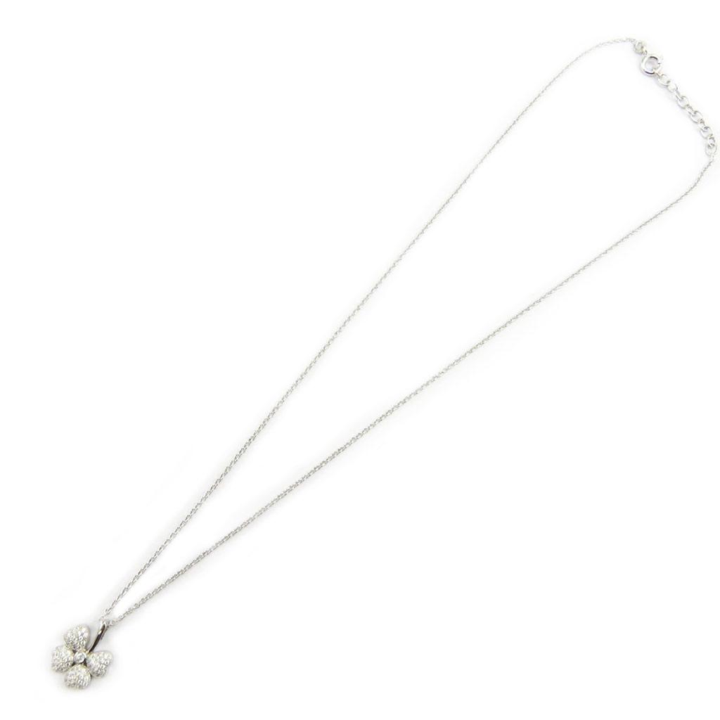 Altesse [L6091] - Collier Argent 'Trèfle' blanc