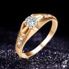 Women Ring Delicate Shiny Copper Rhinestone Embedded Wedding Ring