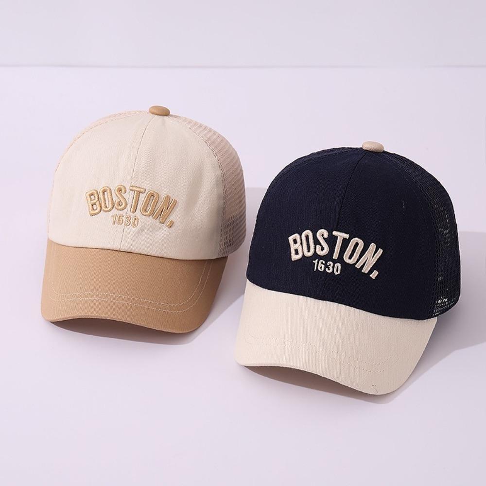 Mesh Girls Sun Hat Letter Embroidery Mesh Baseball Cap New Children Duck Tongue Cap  Summer