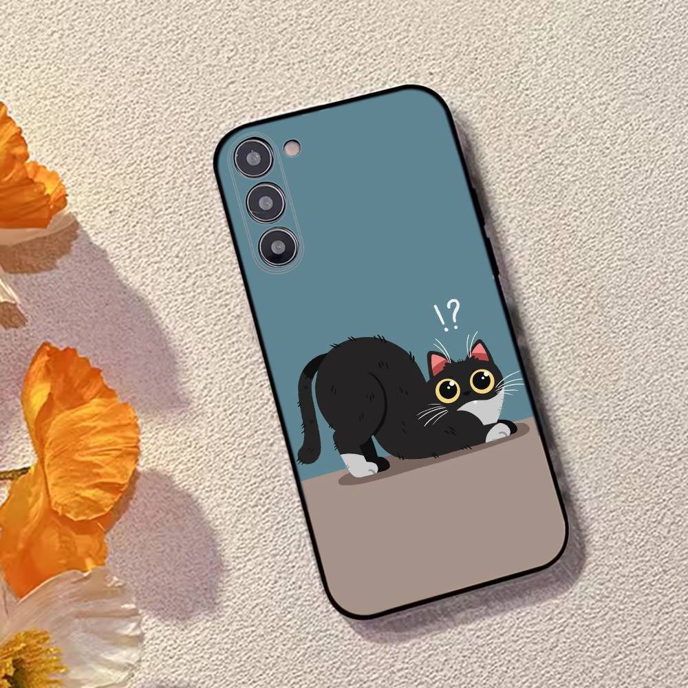 Кошачьи мемы F-Смешной милый чехол для телефона Samsung Galaxy A73,A72,A71,A70,A53,A52,A51,Мягкий силиконовый черный чехол