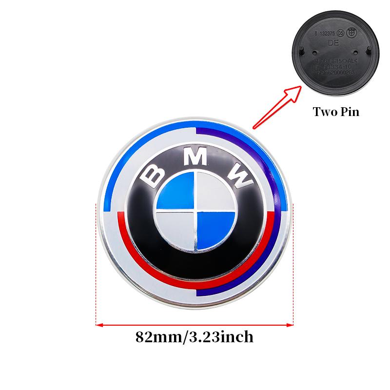 7Pcs Car Front Rear Logo Hub Center Cover Steering Wheel Center Emblem Stickers 50th Anniversary For BMW E60 E93 G01 E87 G20 NS1