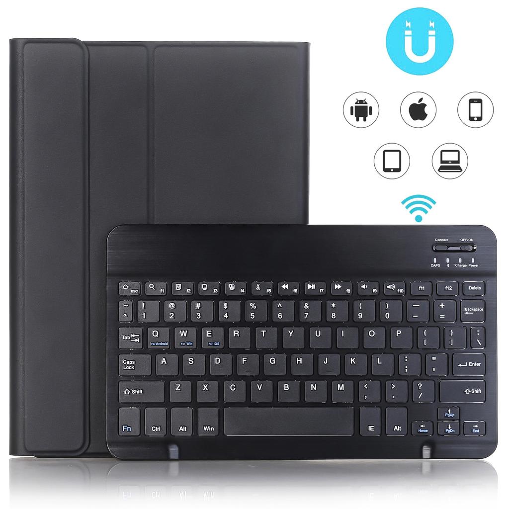 Защитный чехол с беспроводной клавиатурой Alogy Keyboard Case с местом для стилуса для Apple iPad 10.9 2022 Черный + Стекло