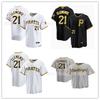 Pittsburgh Pirates 21 Roberto Clemente Mens Baseball Jersey Cotton Sport Shirt Basketball Fans