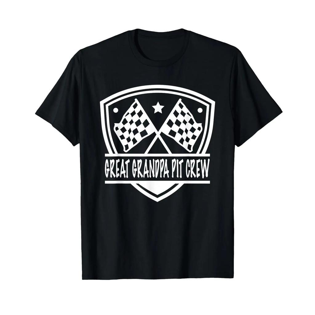 Great Grandpa Pit Crew Race Track Flag Car Racing T Shirt Vintage Versatile Unisex Stylish Fashion Designer Clothes Soft