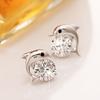 Womens Vintage Korean Fashion Elegant Anti-allergy 925 Silver Plated Mini Simple Ear Stud Earrings Female Ear Jewelry Gifts