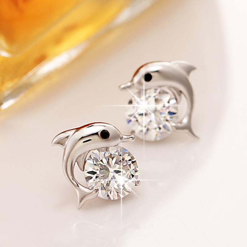 Womens Vintage Korean Fashion Elegant Anti-allergy 925 Silver Plated Mini Simple Ear Stud Earrings Female Ear Jewelry Gifts