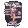 [A3221] - Retro Metal Sign 'Full Service Garage' Vintage Blue Black - 55x37 Cm