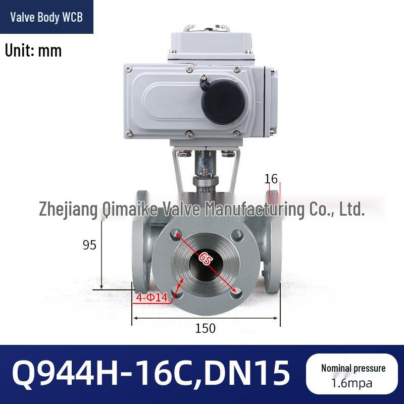 Stainless Steel Electric Three-Way Flanged Ball Valve Q944/5F-16P LT Type