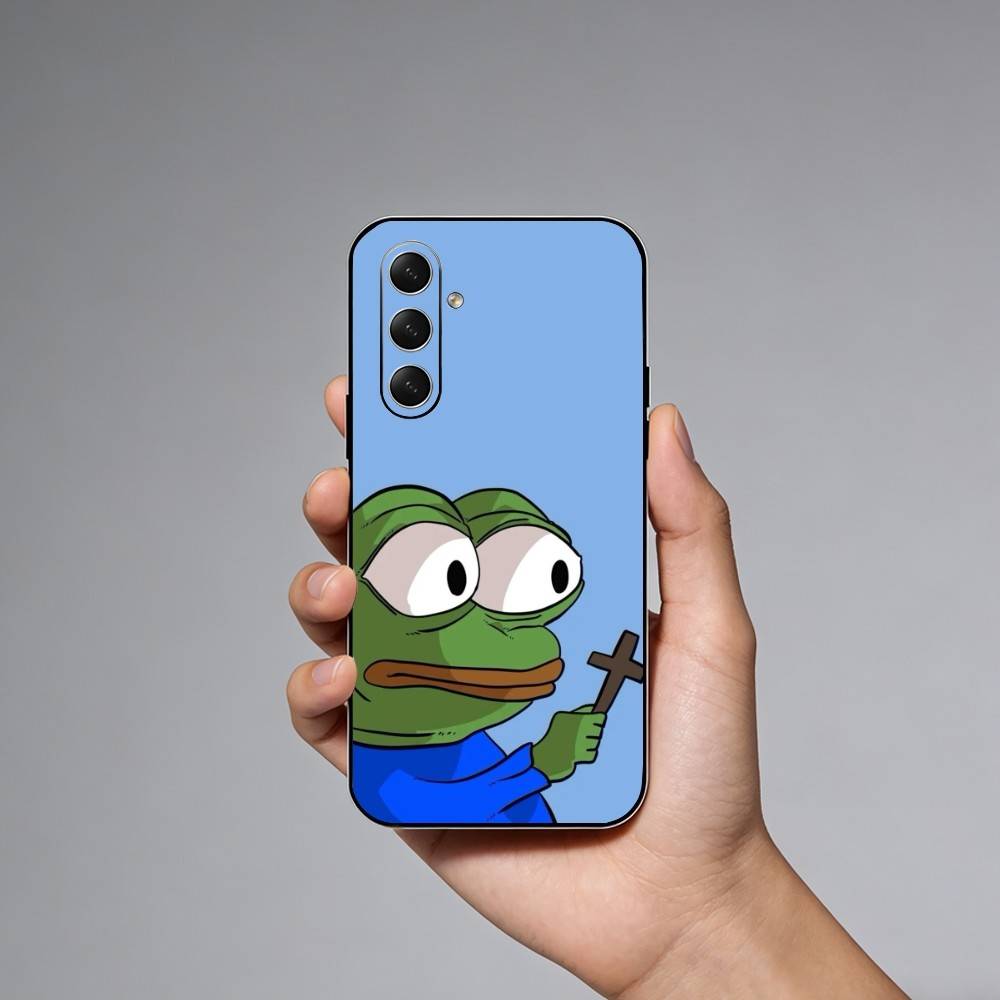 Чехол для телефона P-Pepe The Funny Frog для Samsung Galaxy A73, A21s, A22, A31, A52, A53, A71, A41, Мягкий черный корпус