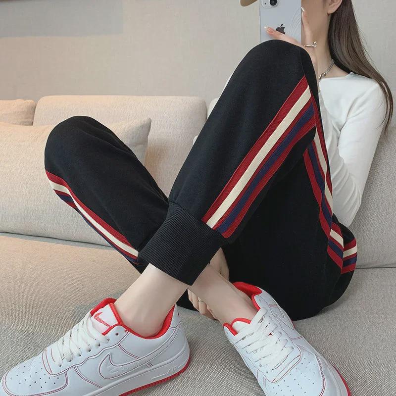Women's Thin Ankle-Length Sports Pants - Loose, Slim Fit, All-Season Harem Style