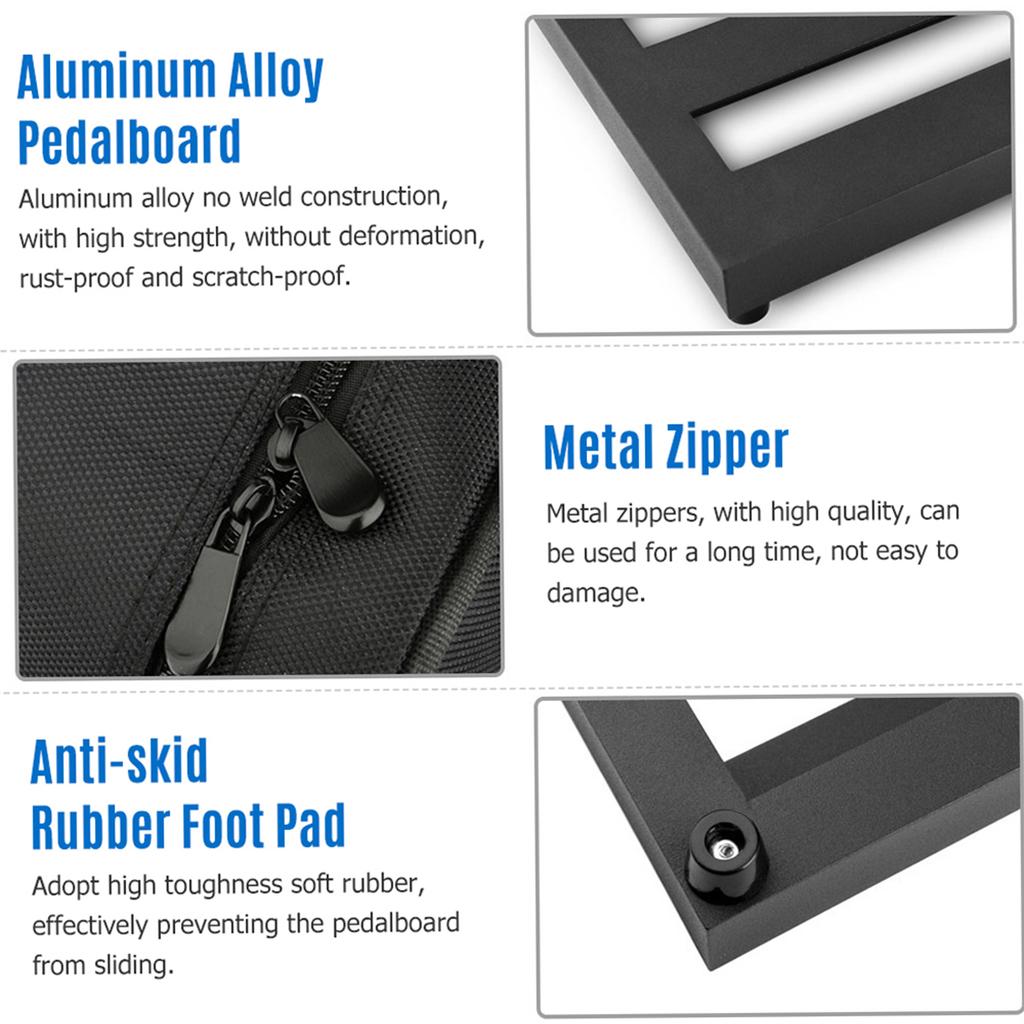 Педальная доска для гитарных эффектов среднего размера, педалборд из алюминиевого сплава, 19,7*7,5 дюймов с сумкой для переноски