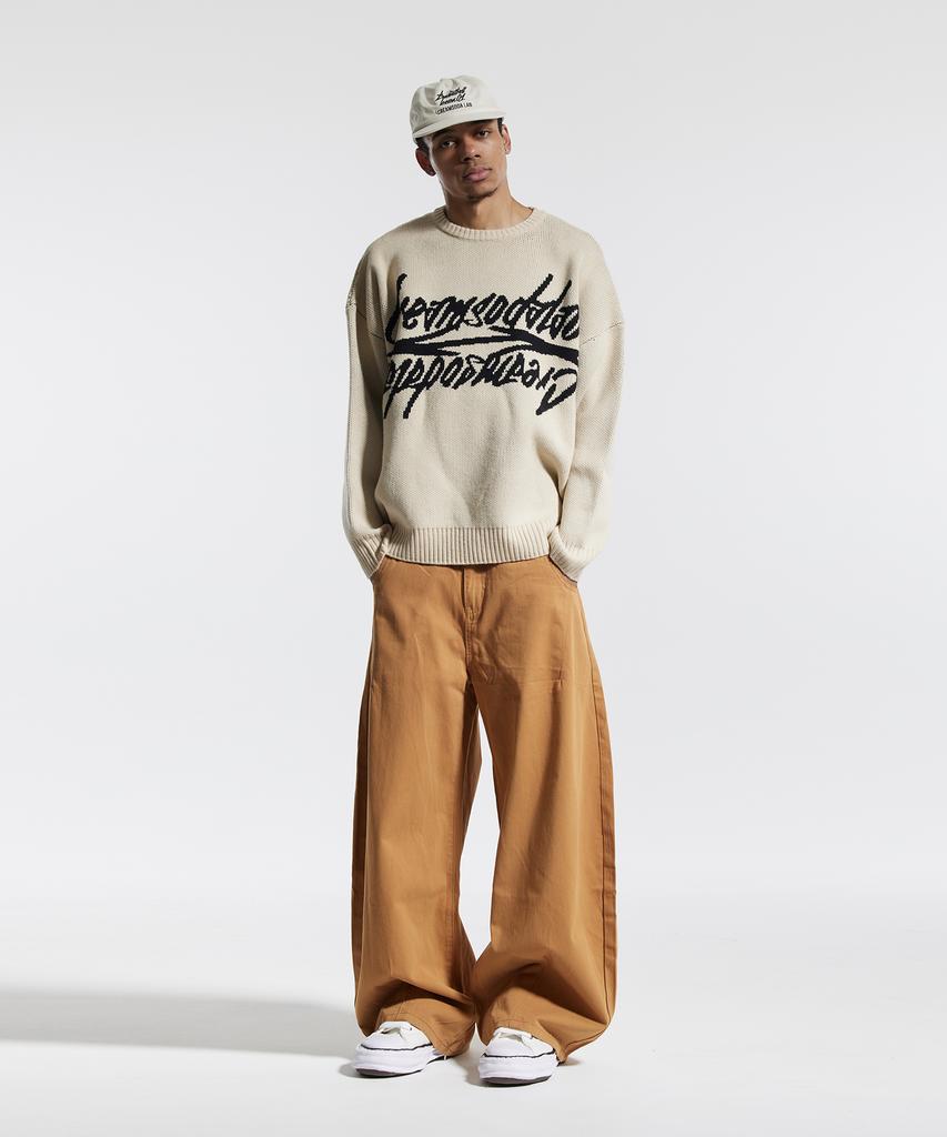 CREAM SODA LAB Handkerchief Wide Balloon Curved Pants Camel