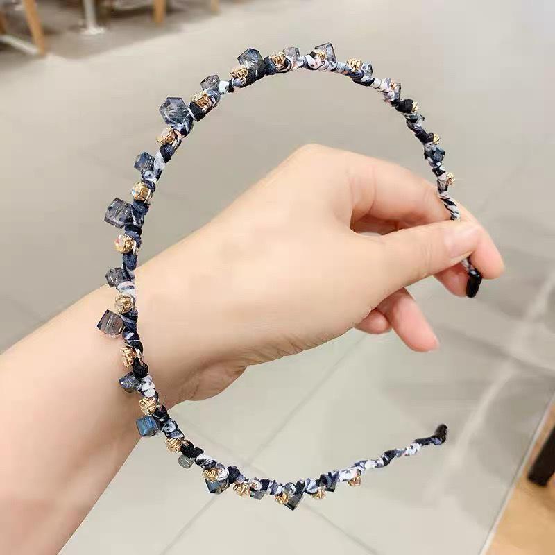 Элегантная цветочная хрустальная повязка на голову со стразами: Аксессуар ручной работы для женщин в японском и корейском стиле