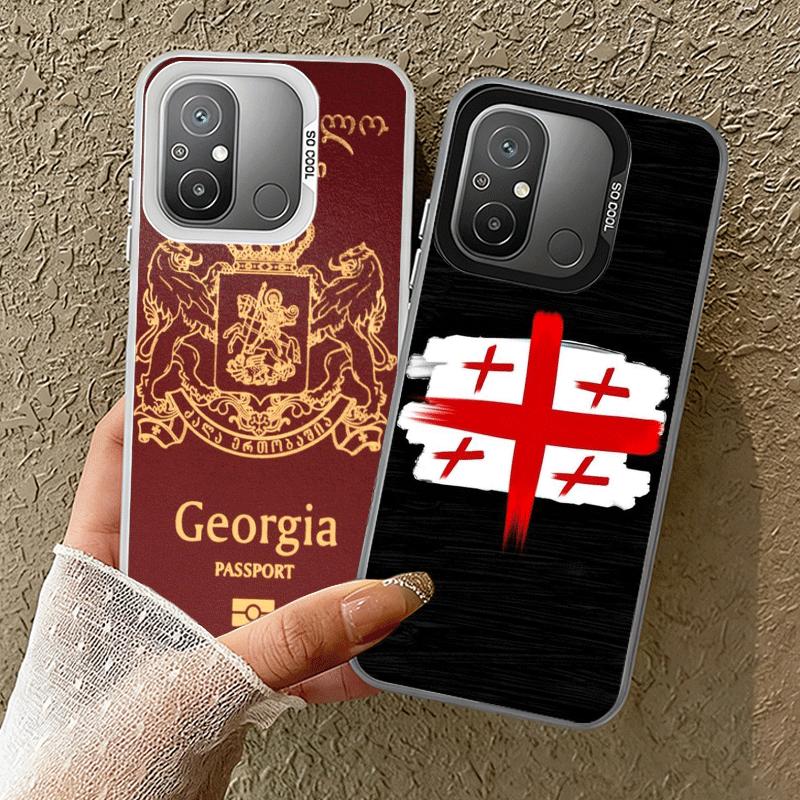Georgia Passport Flag Shockproof Phone Case for Xiaomi Poco X7 X6 X5 X3 Pro F7 Ultra M8 Redmi 15C 15 14C 13C 12C 10C 13 12 10