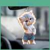 Cat Car Acrylic Hangtag Ornament Sleek Design Interior Decora Supplies Pendant
