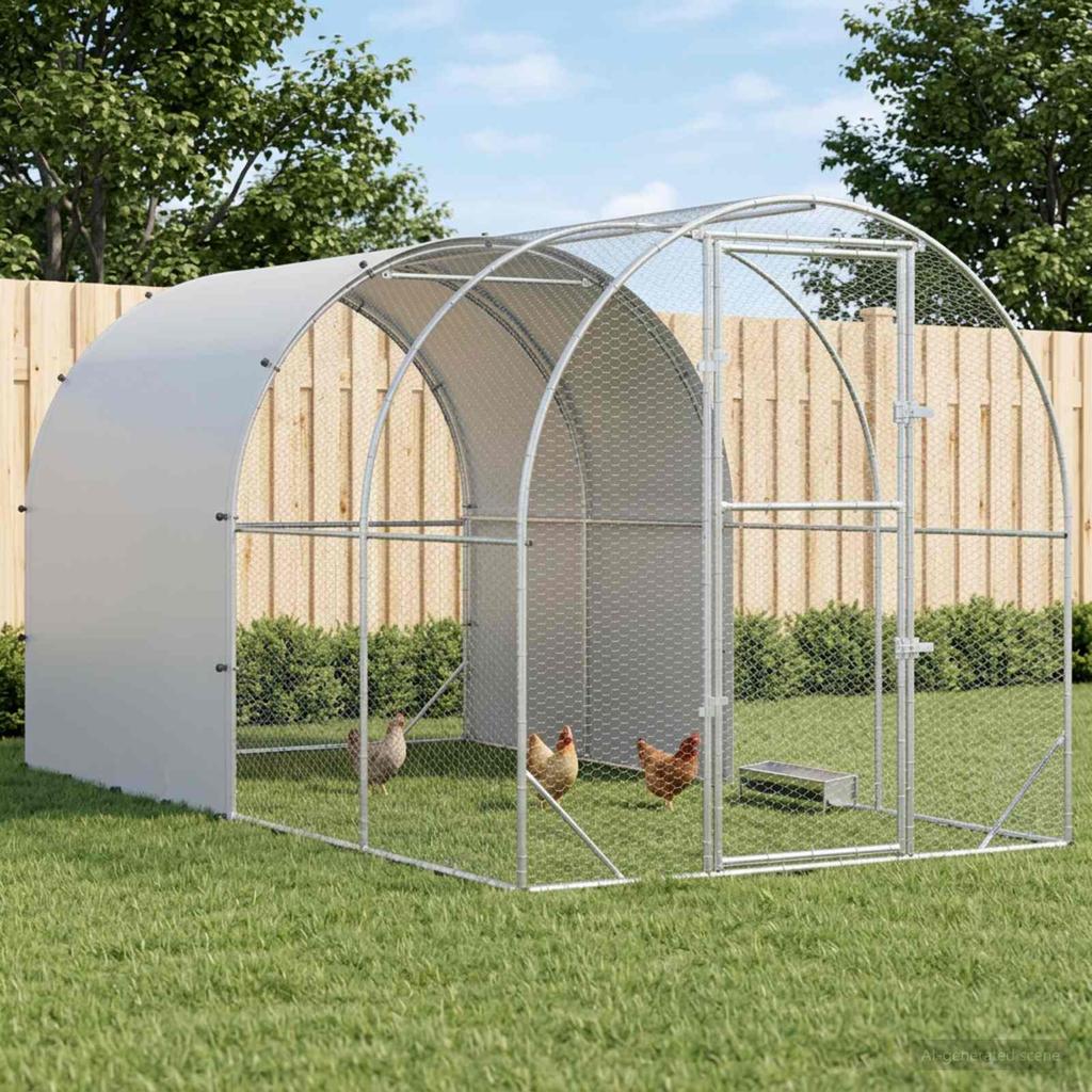 Chicken Coop Silver 400 x 200 x 200 cm Galvanized Steel
