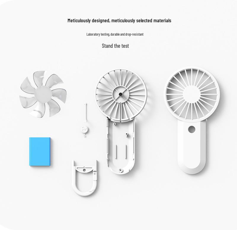 Portable Mini Handheld Fan with Hook - Rechargeable for Outdoor Use