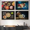 HD Print Poster Candy Sushi Home Decoration Painting Picture Art Tea Fruit Food Kitchen Restaurant Wall Background Painting Art