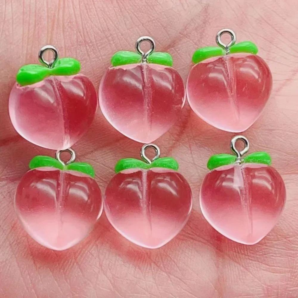 10шт прозрачные персиковые плоские смоляные подвески, подвески, аксессуары для изготовления ювелирных изделий
