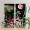 Nature Fantasy Mushroom Dreamy Plant Moon Window Curtains Blinds For Living Room Bedroom Bathroom Kicthen Door Home Decor2Pcs