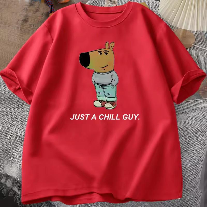 Футболки Just A Chill Guy унисекс для женщин Футболки с забавной мем-графикой Хлопковые повседневные футболки с коротким рукавом Одежда унисекс Дизайнерские футболки