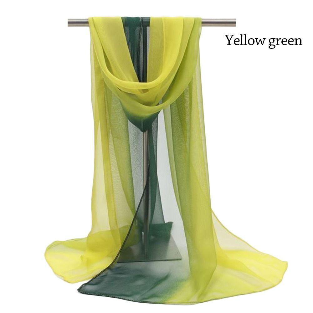 Sun Protection Shawls Gradient Solid Color Pashmina Summer Wrap Hijab  Women