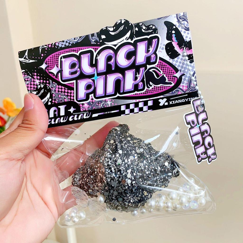 Розовая и черная кошачья лапка, игрушка-антистресс для сжимания - Мягкая, похожая на грязь, декомпрессионная вещь в слепом пакете