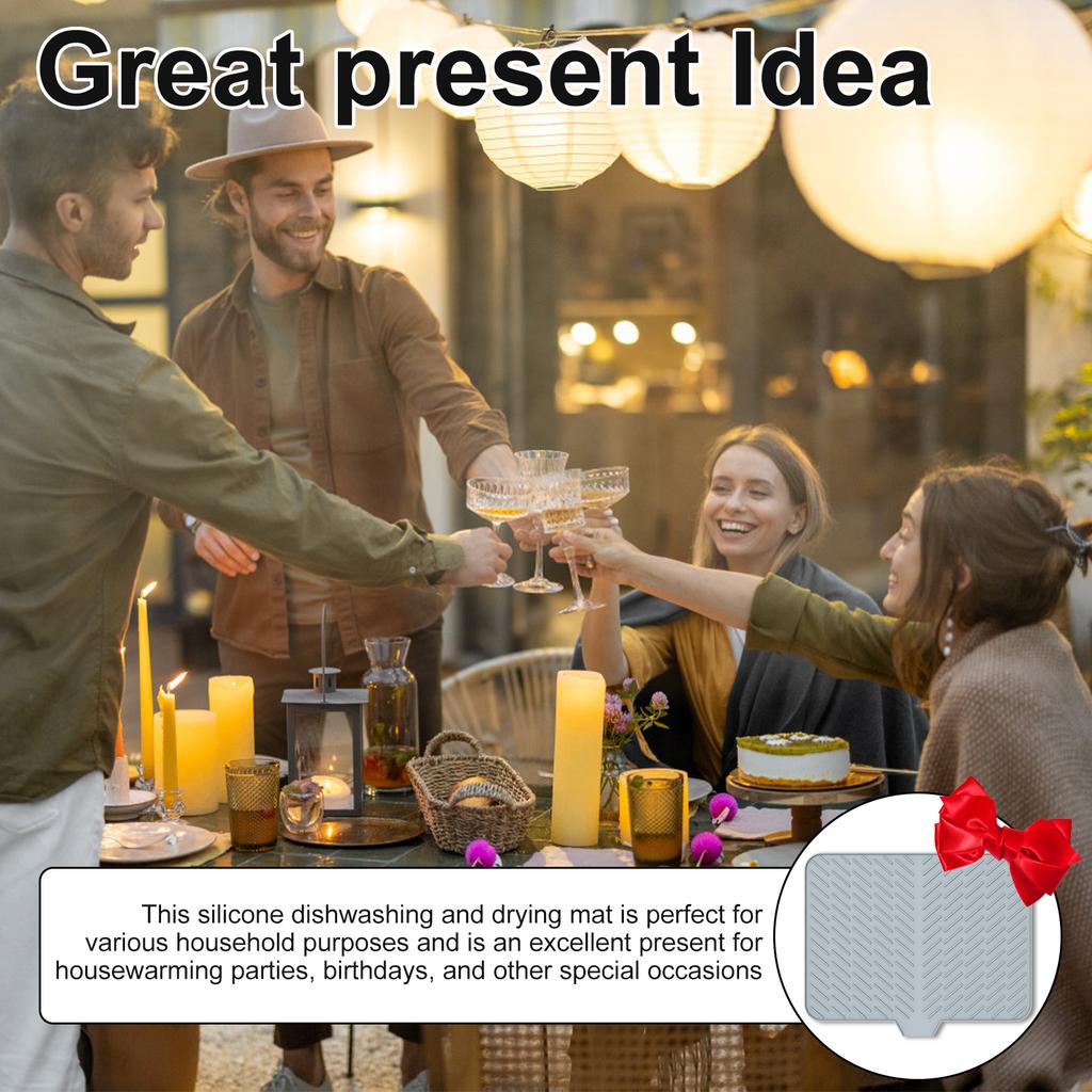 Силиконовый коврик для сушки посуды, подставка для слива воды, коврик для сушки кастрюль и тарелок для кухонной посуды, нескользящие коврики, термостойкие подставки, кухонные принадлежности для столешницы
