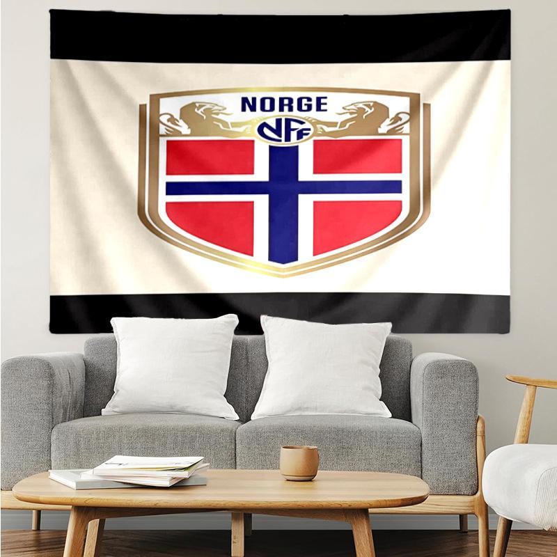 1PC Norwegian Football Crest Tapestry, Unique Design Tapestry, Suitable for Bedroom,Livingroom, Playroom,Heartwarming Holiday Gifts