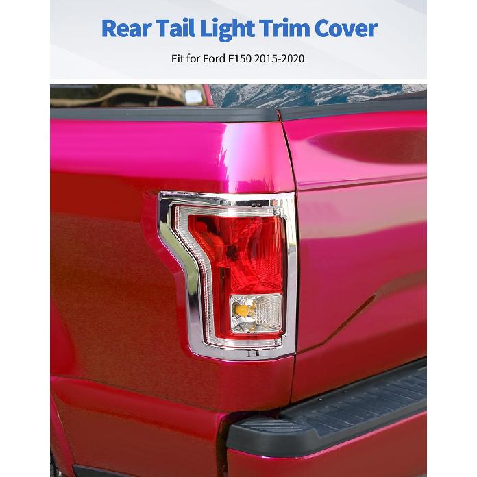 Rear Tail Light Trim Cover 2pcs Tail Light Lamp Cover Guard Trim Frame Compatible with Ford F150 2015-2020 Exterior Accessories Tail Lamp Shell