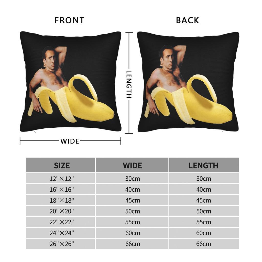 Pillow Case Funny N-Nicolas C-Cage Banana Soft  Pillow Cover For Living Room Chair Cute Funny Pillowcases