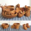 Плетеная корзина из ротанга ручной работы Корзина для фруктов, чая, закусок, хлеба Милое животное Пикник Косметичка Коробка для хранения Кухонные принадлежности