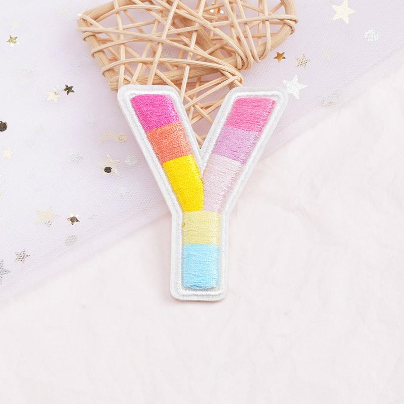 Алфавит 26 букв вышитые наклейки современный полиэстер ручная работа своими руками аппликация простота вогнутые выпуклые буквы градиент цвета